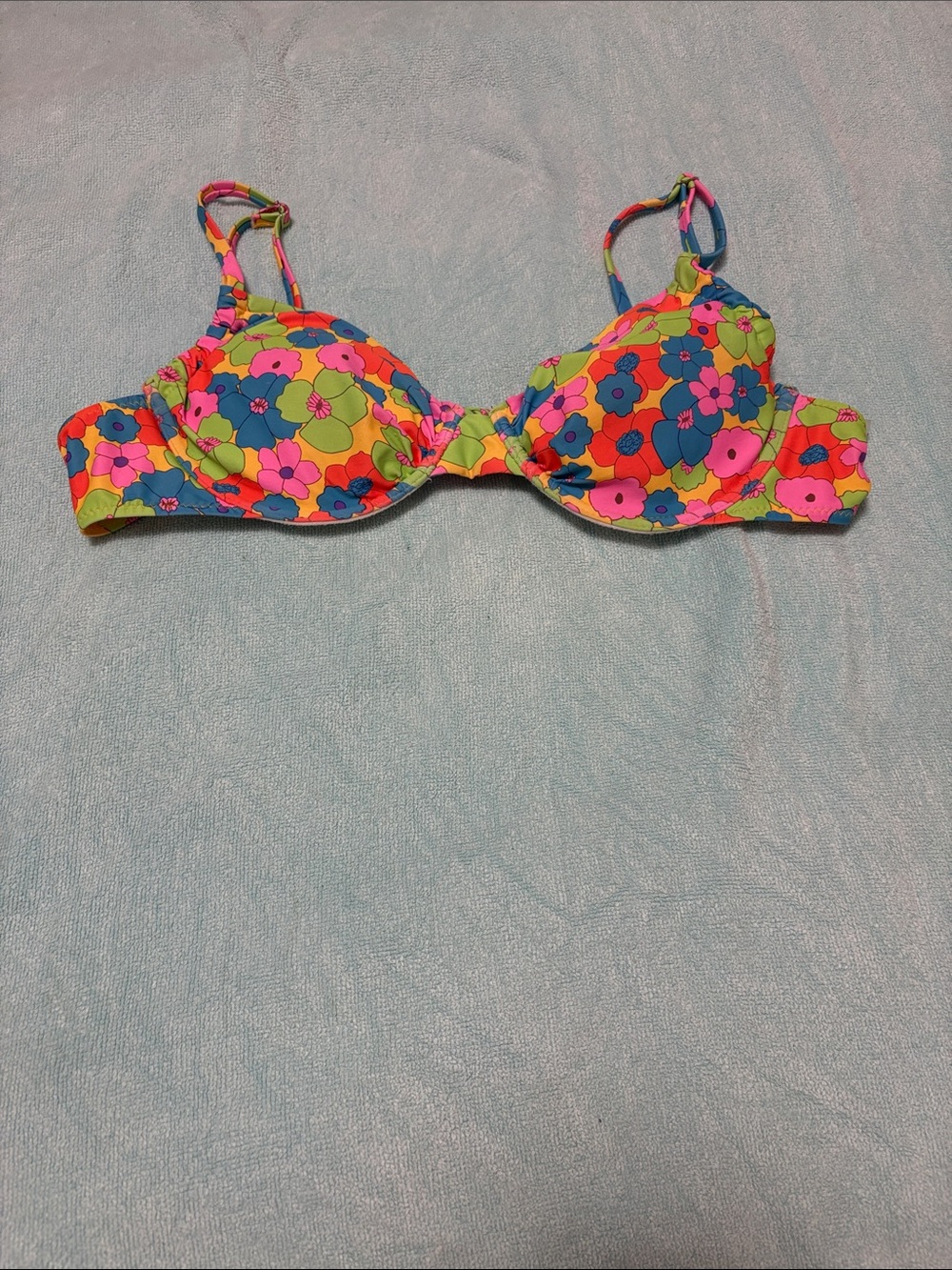 Bright Floral Retro Bikini Top L *FREE WITH PURCHASE*